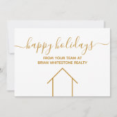 Happy Holidays Vastgoedbedrijf Goud Corporate Feestdagenkaart (Voorkant)