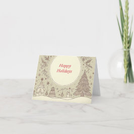 Happy Holidays vintage style Feestdagen Kaart