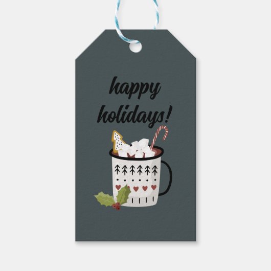 Happy Holiday's warme chocolade Cadeaulabel (Voorkant)