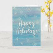 Happy Holidays Watercolor Snowflake Kaart (Gele Bloem)