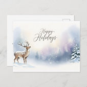 Happy Holidays Winter Woodland Greeting Briefkaart (Voorkant / Achterkant)