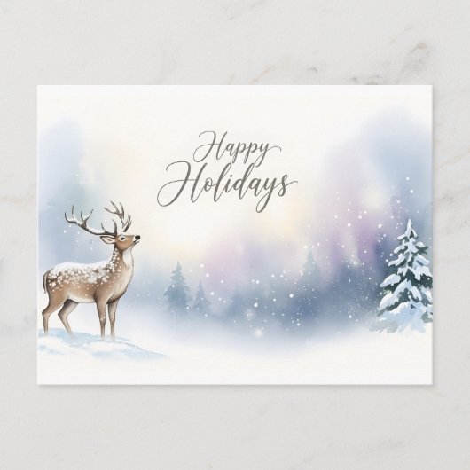 Happy Holidays Winter Woodland Greeting Briefkaart (Voorkant)