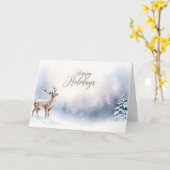 Happy Holidays Winter Woodland Greeting Kaart (Gele Bloem)