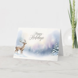 Happy Holidays Winter Woodland Greeting Kaart