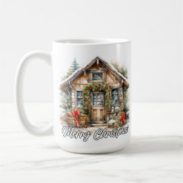 Happy Holidays Wintertime Country Cottage Koffiemok