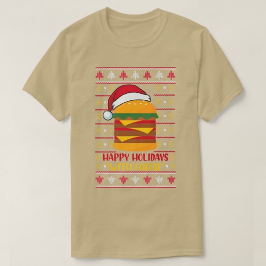 Happy Holidays with Cheese Funny Christmas Cheese T-shirt (Design voorkant)