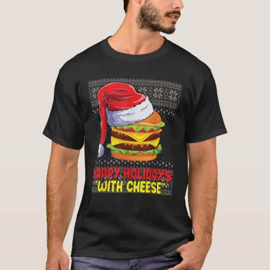 Happy Holidays with Cheese funny Christmas cheeseb T-shirt (Voorkant)