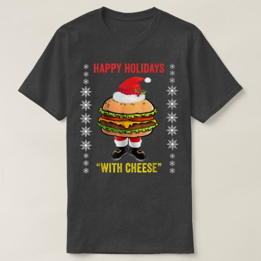 Happy Holidays with Cheese shirt Christmas cheeseb (Design voorkant)