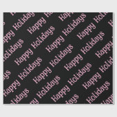 Happy Holidays Wrapping Pink Lettering Cadeaupapier (Vlak)