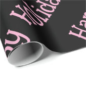 Happy Holidays Wrapping Pink Lettering Cadeaupapier (Rol Hoek)