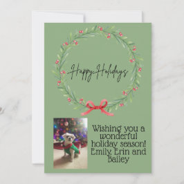 Happy Holidays Wreath Card Kaart