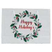 Happy Holiday's Wreath Gift Bag Groot Cadeauzakje (Achterkant)