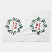 Happy Holiday's Wreath Kitchen Towels Theedoek (Horizontaal)