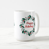 Happy Holiday's Wreath Mug Koffiemok (Voorkant rechts)