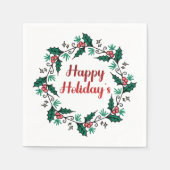 Happy Holiday's Wreath Paper Napkin Servet (Voorkant)