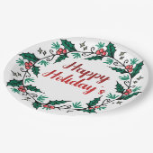 Happy Holiday's Wreath Paper Plate Papieren Bordje (Gekanteld)