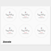 Happy Holidays Xmas Simple Red Heart Snowflake Ronde Sticker (Vel)