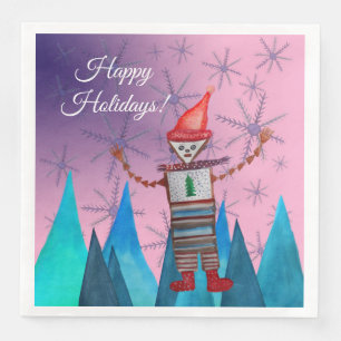 Happy HolidaysPaper Napkin Servet