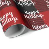 Happy HolidaysText in Snowflakes op geplakt Cadeaupapier (Rol Hoek)