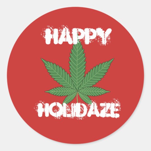 Happy Holidaze - Gepersonaliseerd Ronde Sticker (Voorkant)