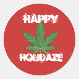 Happy Holidaze - Gepersonaliseerd Ronde Sticker