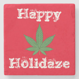 Happy Holidaze - Gepersonaliseerd Stenen Onderzetter