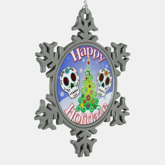 Happy Holidaze Sugar Skull Ornament (Links)
