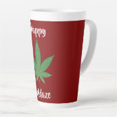 Happy Holidaze Wiet Leaf gepersonaliseerd Latte Mok (Rechterhoek)