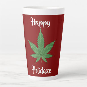 Happy Holidaze Wiet Leaf gepersonaliseerd Latte Mok