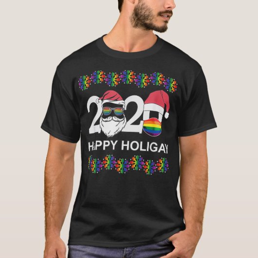 Happy Holigay 2020 Lesbian Transgender Pride L T-shirt (Voorkant)