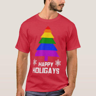 Happy Holigays Funny Gay LGBT-kerstcadeau T T-shirt