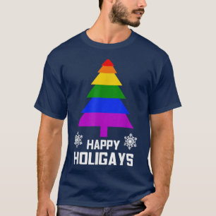 Happy Holigays Funny Gay LGBT-kerstcadeau T T-shirt