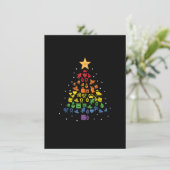 Happy Holigays LGBT Christmas Tree Costume Gay Pri Kaart (Staand voorkant)