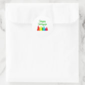 Happy Holigays LGBT-kerstboom C Ronde Sticker (Tas)