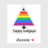 Happy Holigays Progress Pride Tree Sticker (Vel)