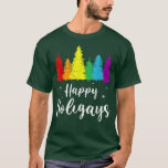 Happy Holigays regenboogkerst Pride LGBT Gay Pu T-shirt<br><div class="desc">Happy Holigays Rainbow Christmas Pride LGBT Gay Pun Xmas</div>