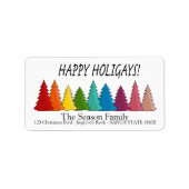 Happy Holigays Regenbow-vakantielabel Etiket