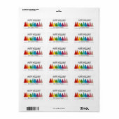 Happy Holigays Regenbow-vakantielabel Etiket (Full Sheet)
