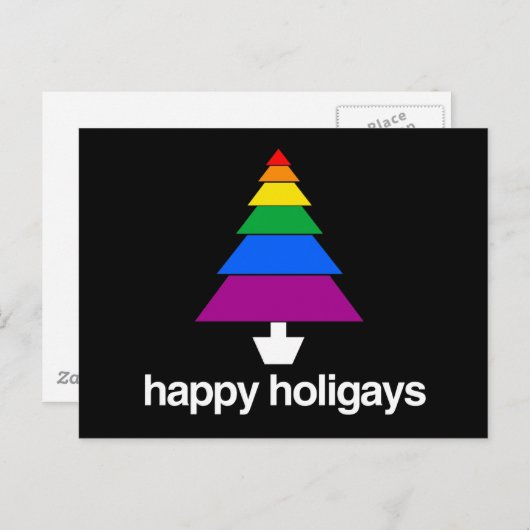 HAPPY HOLIGAYS TREE BRIEFKAART (Voorkant / Achterkant)
