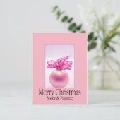 Happy Holigays zuster & Fiancee Briefkaart (Staand voorkant)