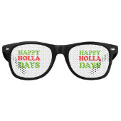 Happy Holla Days — Vakantiedagen Humor Retro Zonnebril (Voorkant)