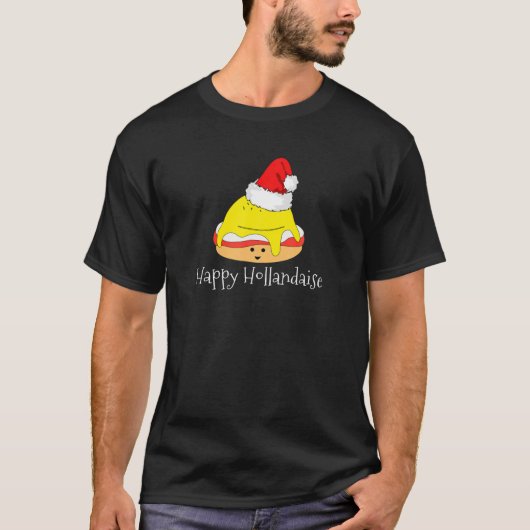 Happy Hollandaise Egg pun kerstontbijtwedstrijd T-shirt (Voorkant)