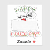 Happy Hollerdays 5 - sneeuwpoppen. Sticker (Vel)