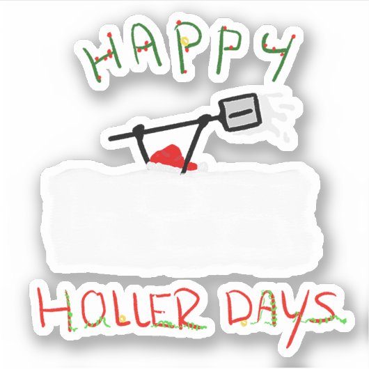 Happy Hollerdays 5 - sneeuwpoppen. Sticker (Voorkant)