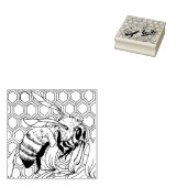 Happy Hollow Koe- Bijen Rubberstempel (Gestempeld)