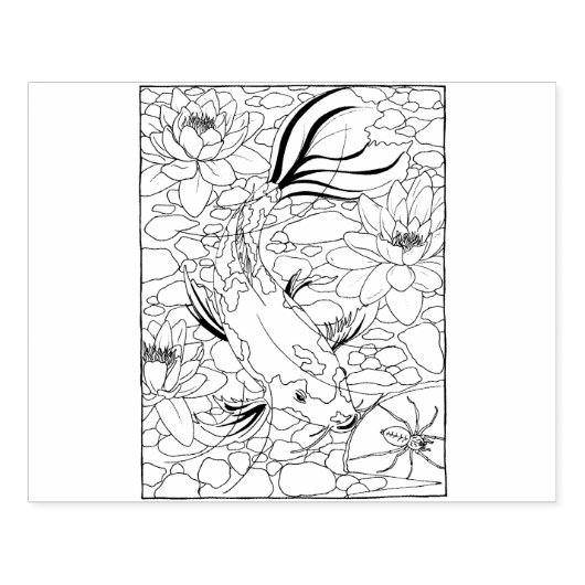 Happy Hollow Koi Rubberstempel (Afrduk)