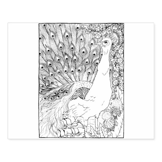 Happy Hollow Peacock Rubberstempel (Afrduk)