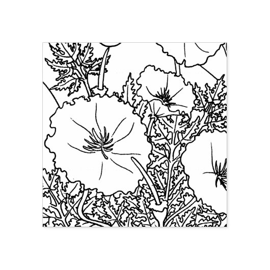 Happy Hollow Zee Schildpad- California Poppy Rubberstempel (Afrduk)