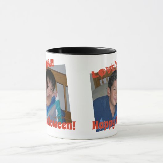 Happy Holloween Black Sinaasappel 1 Foto Mok (Midden)