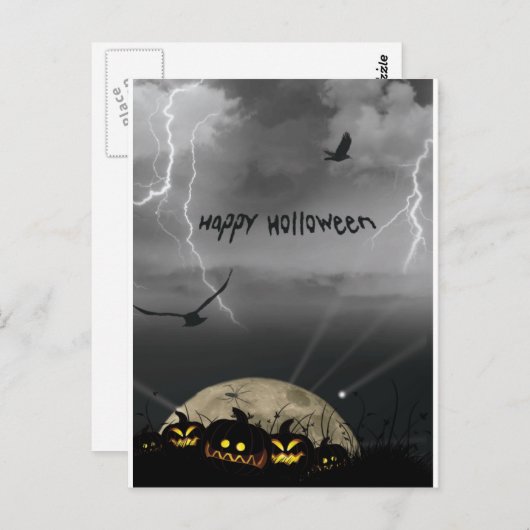 Happy Holloween Briefkaart (Voorkant / Achterkant)